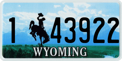 WY license plate 143922