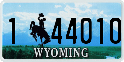 WY license plate 144010