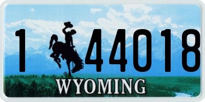 WY license plate 144018