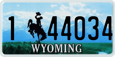 WY license plate 144034