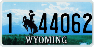 WY license plate 144062