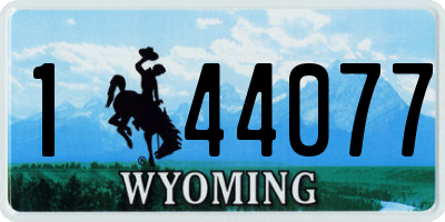 WY license plate 144077