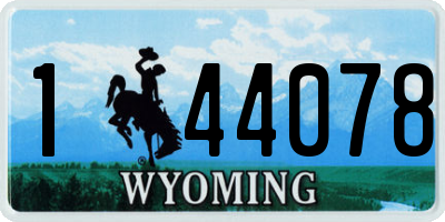 WY license plate 144078