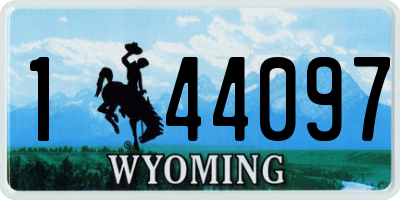 WY license plate 144097