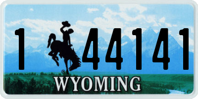 WY license plate 144141