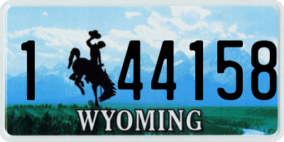 WY license plate 144158