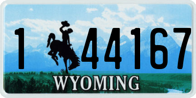 WY license plate 144167