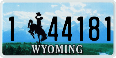 WY license plate 144181