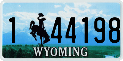 WY license plate 144198