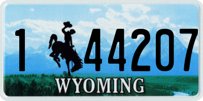 WY license plate 144207