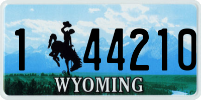 WY license plate 144210