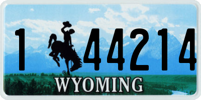 WY license plate 144214