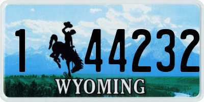 WY license plate 144232