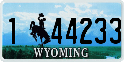 WY license plate 144233