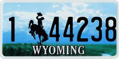 WY license plate 144238
