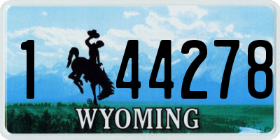 WY license plate 144278
