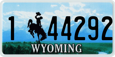 WY license plate 144292