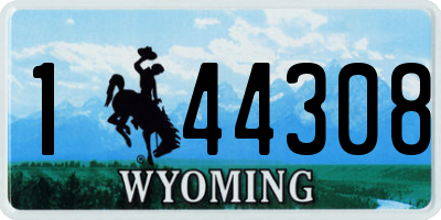 WY license plate 144308