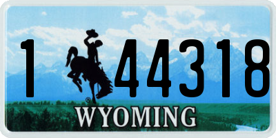 WY license plate 144318