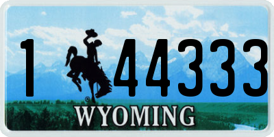 WY license plate 144333