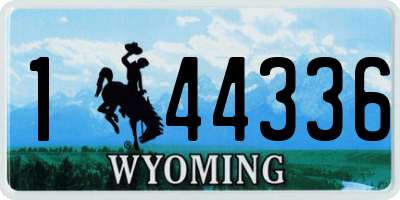 WY license plate 144336