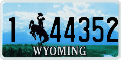 WY license plate 144352