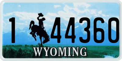 WY license plate 144360