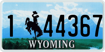 WY license plate 144367