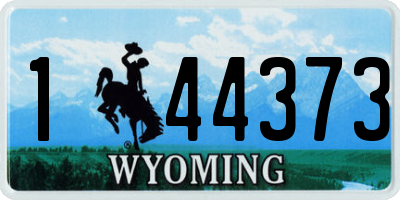 WY license plate 144373