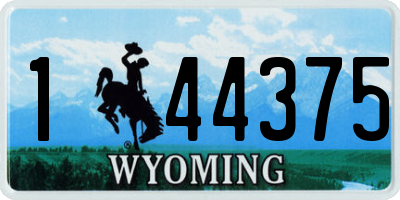 WY license plate 144375
