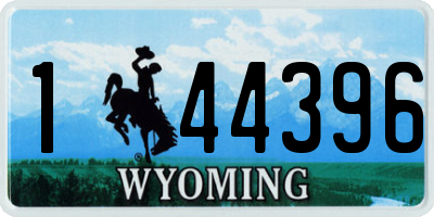 WY license plate 144396