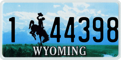 WY license plate 144398