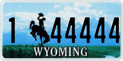 WY license plate 144444
