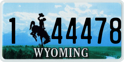 WY license plate 144478
