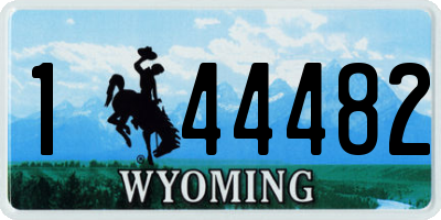 WY license plate 144482