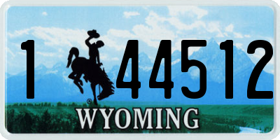 WY license plate 144512