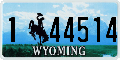 WY license plate 144514