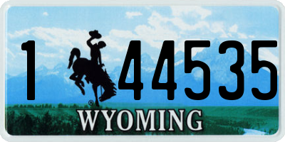 WY license plate 144535