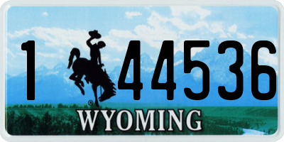 WY license plate 144536