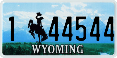 WY license plate 144544