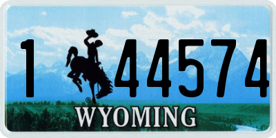 WY license plate 144574