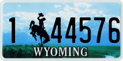 WY license plate 144576