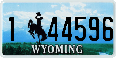 WY license plate 144596