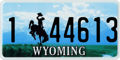 WY license plate 144613