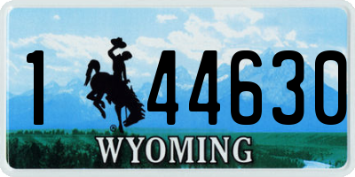 WY license plate 144630