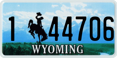 WY license plate 144706