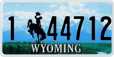 WY license plate 144712
