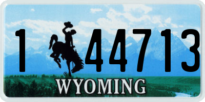 WY license plate 144713