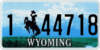 WY license plate 144718