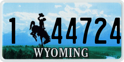 WY license plate 144724